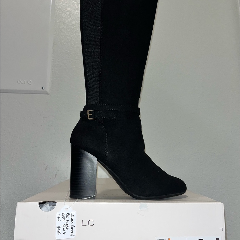 Lauren Conrad Black High Heel Boots